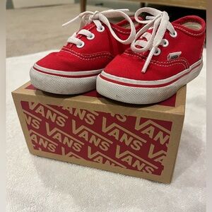 Vans Authentic Red Toddler Shoes
